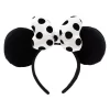 Disney Minnie Mouse Ear Headband With Satin Bow For Adults – Black And White