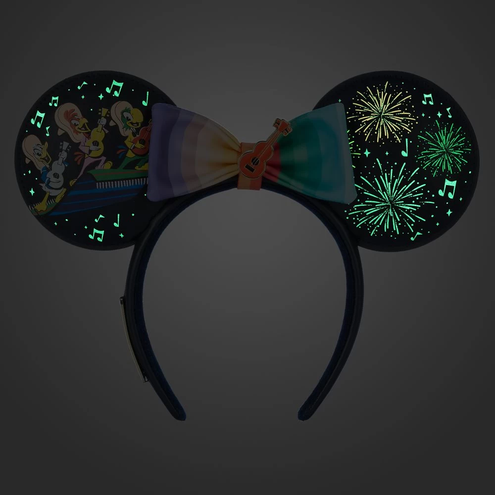 Disney The Three Caballeros Glow-in-the-Dark Loungefly Ear Headband With Removable Bow For Adults – EPCOT 2 Disney The Three Caballeros Glow-in-the-Dark Loungefly Ear Headband With Removable Bow For Adults – EPCOT - Image 2