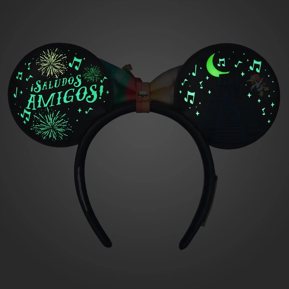 Disney The Three Caballeros Glow-in-the-Dark Loungefly Ear Headband With Removable Bow For Adults – EPCOT 4 Disney The Three Caballeros Glow-in-the-Dark Loungefly Ear Headband With Removable Bow For Adults – EPCOT - Image 4