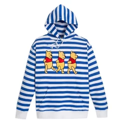 Disney Winnie The Pooh Striped Pullover Hoodie For Adults