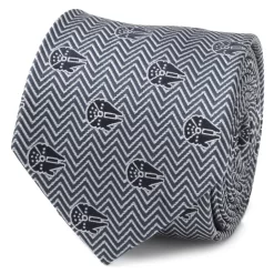Disney Millennium Falcon Herringbone Blue Silk Tie For Adults – Star Wars