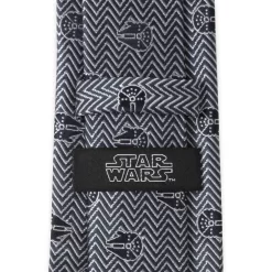 Disney Millennium Falcon Herringbone Blue Silk Tie For Adults – Star Wars -Disney 6730059363452 3