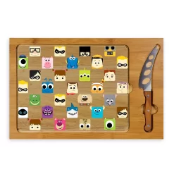 Disney PIXAR Glass Top Serving Tray And Knife Set