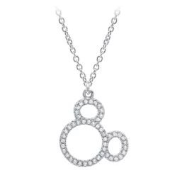 Disney Mickey Mouse Icon Silhouette Pendant Necklace By CRISLU – Platinum