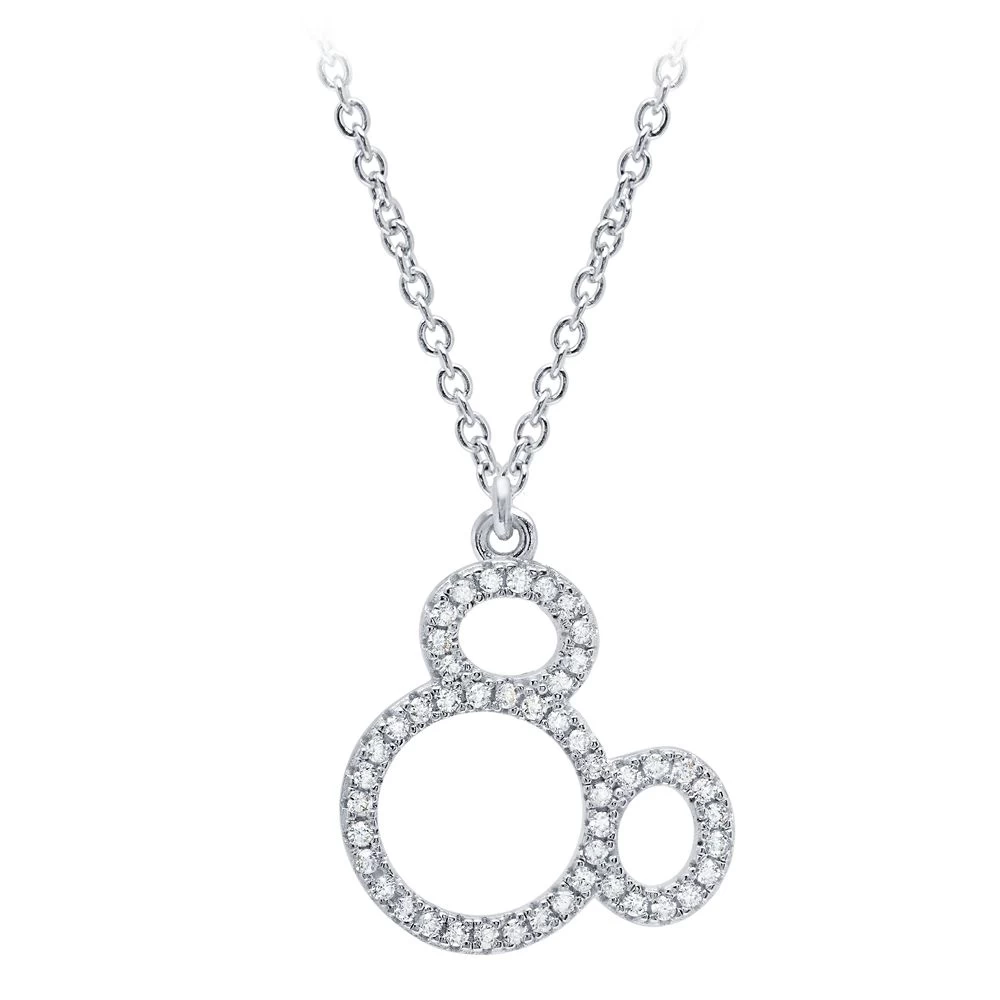 Disney Mickey Mouse Icon Silhouette Pendant Necklace By CRISLU – Platinum 1 Disney Mickey Mouse Icon Silhouette Pendant Necklace By CRISLU – Platinum