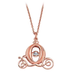 Disney Cinderella Coach Rose Gold Necklace By CRISLU