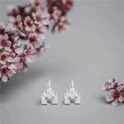 Disney Mickey Mouse Fantasyland Castle Earrings By Rebecca Hook – Silver -Disney 7401057283074 3